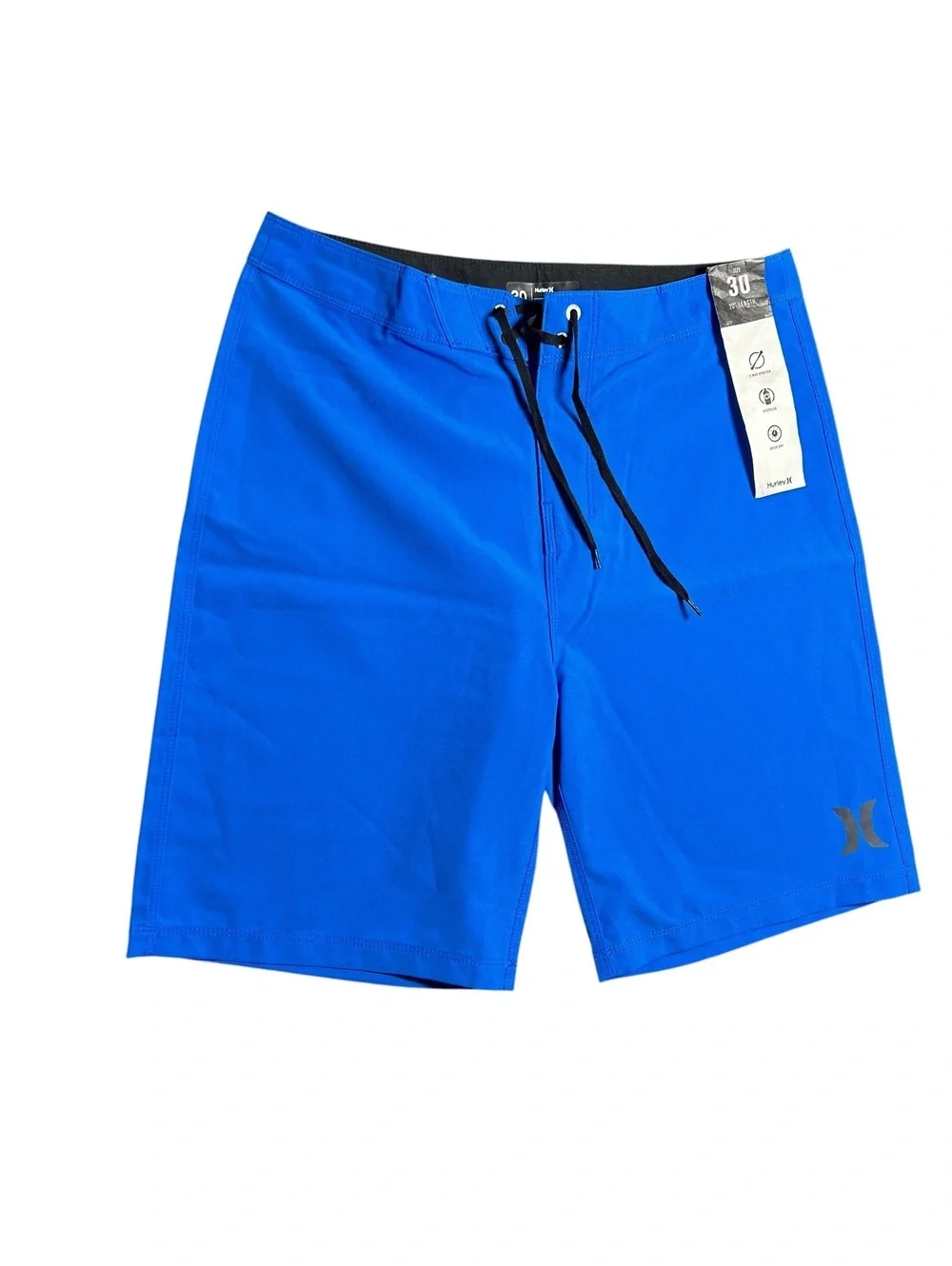 HURLEY men’s blue board beach shorts size 30 quick dry lightweight NWT